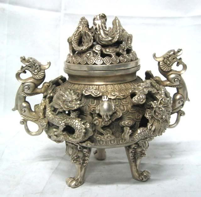 preeminent-Tibet-silver-nine-dragon-censer