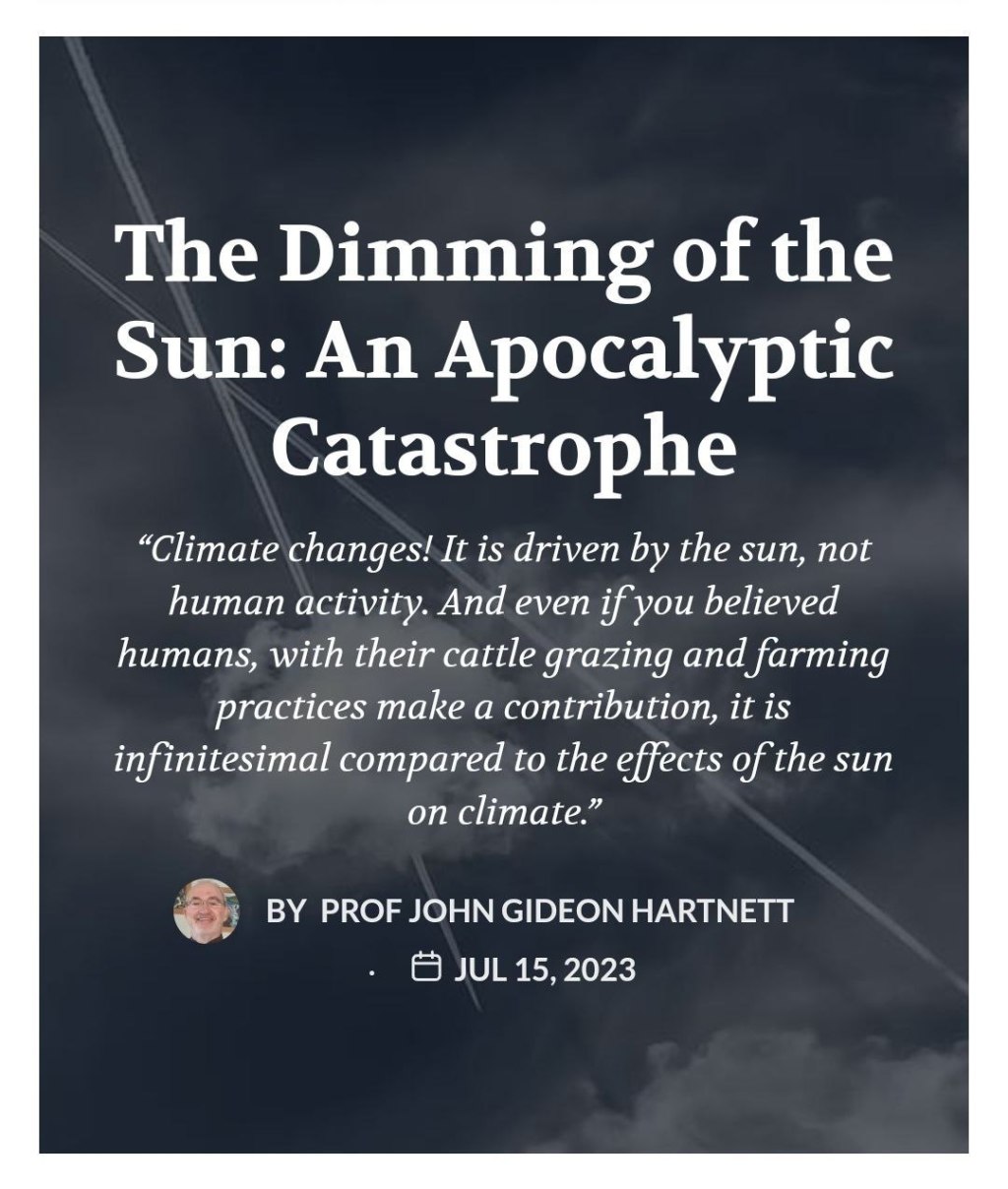The Dimming of the Sun — An Apocalyptic Catastrophe