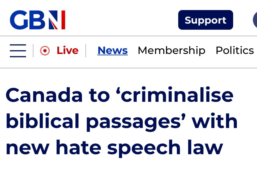 Canada To Criminalise Biblical Passages with New Hate-Speech Law Is Only the Tip of the Iceberg