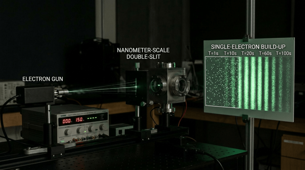 Laser beam passing through a 0.1mm single slit producing a diffraction pattern on a screen