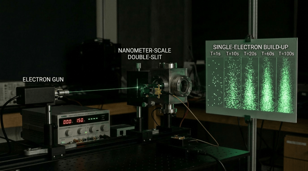 Laser beam passing through a 0.1mm single slit producing a diffraction pattern on a screen